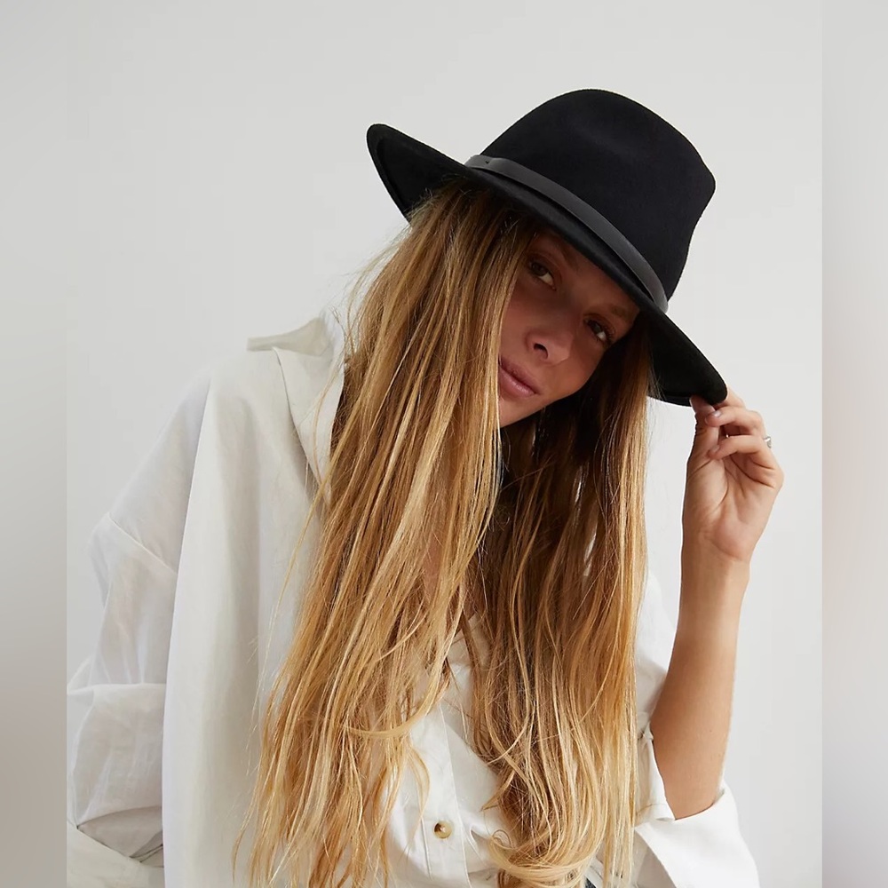 Free People Wythe Leather Band Felt Hat